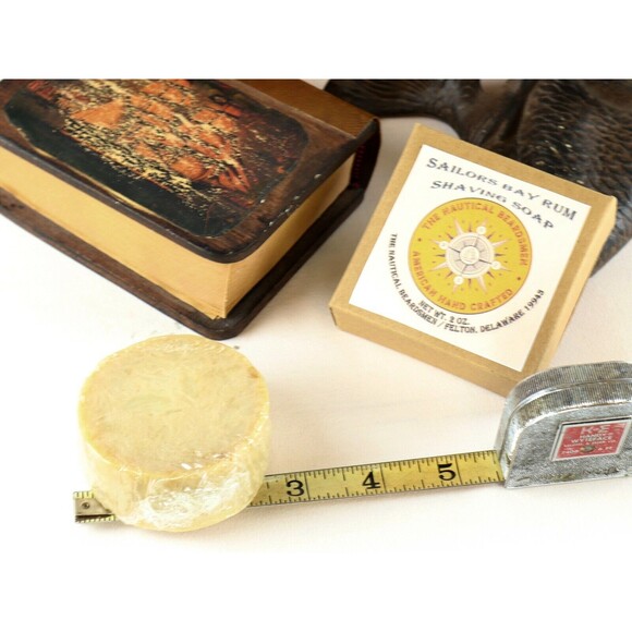Shaving Soap Disk 2oz Nautical Beardsmen's Bay Rum Handmade Natural Soap - Picture 5 of 5